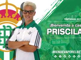 Priscila jugará en el Betis tras siete temporadas en el Atlético. RealBetisFem