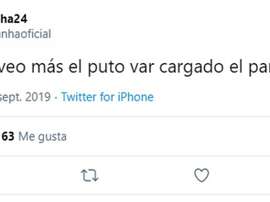 Catanha s'en prend à la VAR utilisée pendant le match Celta-Grenade. Capture/Twitter/Catanhaoficial