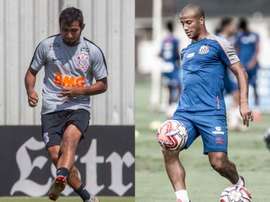 Escalações de Corinthians e Santos. Montagem