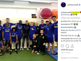 Emiliano Sala viajó del País de Gales a Francia para despedirse de sus ex compañeros. Instagram