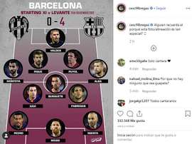Fàbregas fête les 40 ans de La Masia à sa manière. Capture/Instagram/cescf4bregas