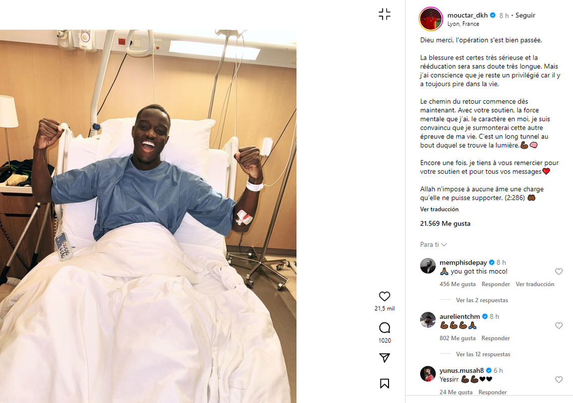 Diakhaby, operado y sonriente: "Sigo siendo un privilegiado"
