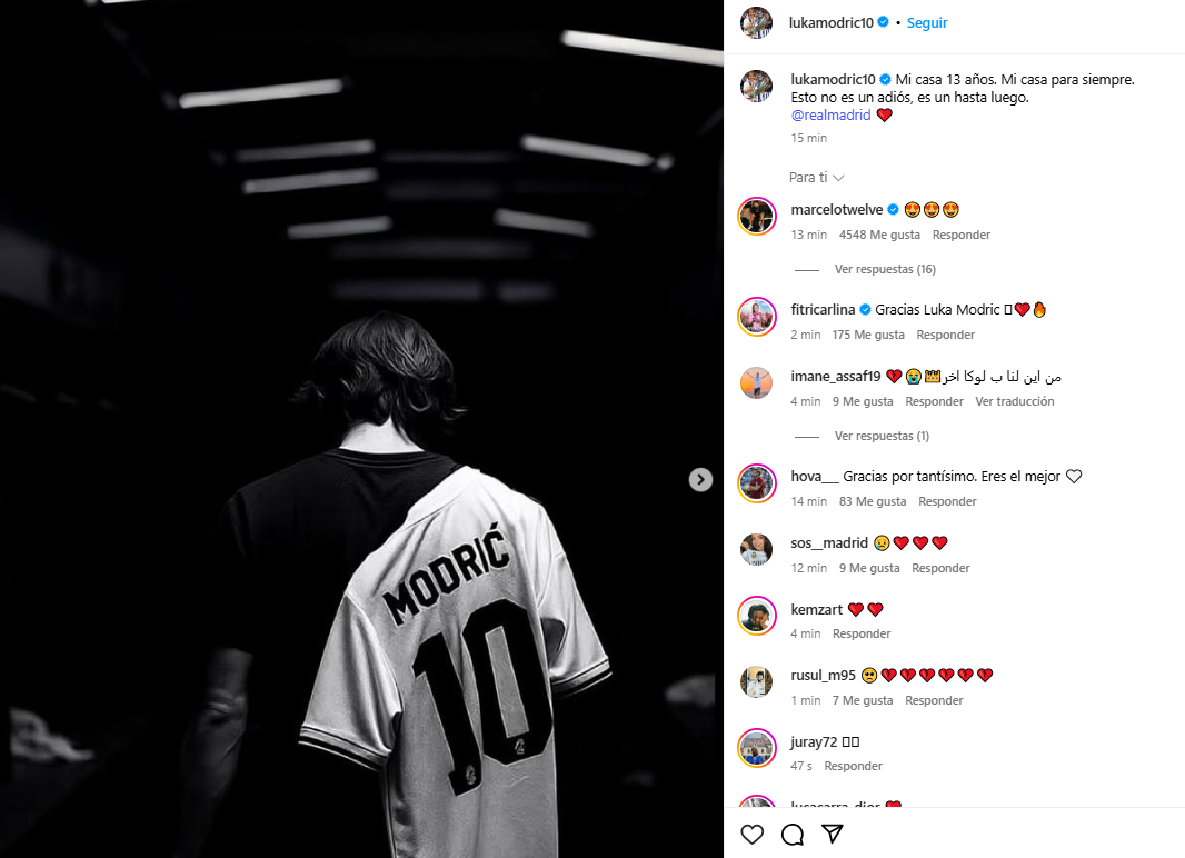 Modric se despidió del Madrid con amor y un "hasta luego"