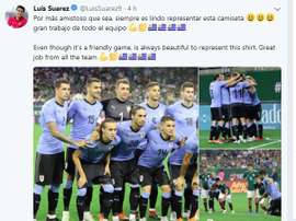 Suárez anotó un doblete. Twitter/LuisSuárez