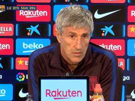 Quique Setién était en conférence de presse. Capture/BarçaTV