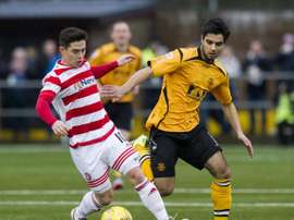 Rabin Omar (R) footballer for Scottish underdogs, Annan Athletic. Twitter