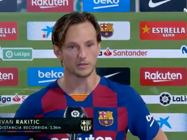 Rakitic habló tras el partido. Captura/Movistar