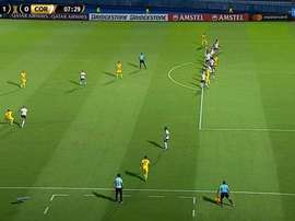 Morel apareceu para empurrar para as redes e colocar o Guaraní na frente. Captura/Sportv