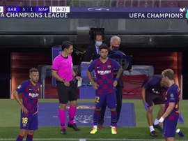 Monchu debutó con el Barcelona. Captura/MovistarLigadeCampeones