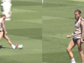 Ramos scored this great goal. Screenshot/Marca