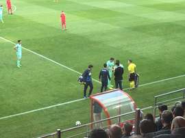 Baena se lesionó en el partido del Granada ante el Numancia. EFE