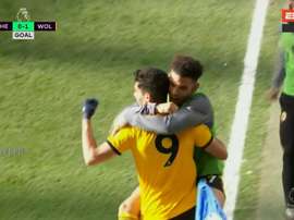 Raúl Jiménez a ouvert le score à Stamford Bridge. Capture/ESPN2