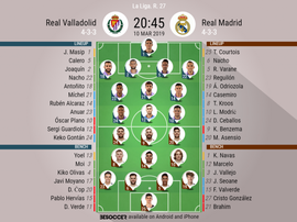 Real Valladolid v Real Madrid, La Liga - Official line-ups. BESOCCER