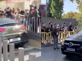 Fans greeted Messi at the stadium. Screenshots/SportsCenter