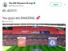 Récord de asistencia en la final de la FA Cup femenina. Twitter/SSEWomensFACUP