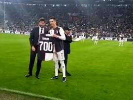 Homenagem e presente para CR700. Captura/JuventusFC
