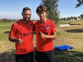 Renan Lodi et Joao Félix à Los Ángeles de San Rafael. Twitter/Atleti