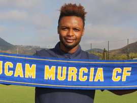 Ritchie Kitoko, en su presentación oficial como jugador del UCAM Murcia. UCAMMurciaCF