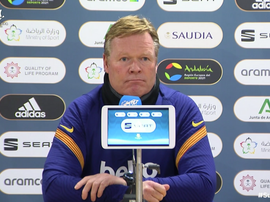 Koeman foi perguntado sobre Messi na final da Supercopa. Captura/RFEF