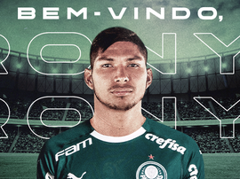 Rony já é do Palmeiras. Twitter/Palmeiras