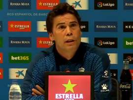 Rubi during the press conference. Captura/RCDEspanyol