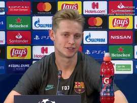 De Jong in conferenza stampa. Captura/FCBarcelona