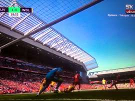 Mané makes it 1-0 to Liverpool. Captura/SK1