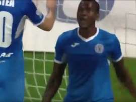 Cisse had to be consoled by a team-mate after the miss. Twitter/TimeToSport