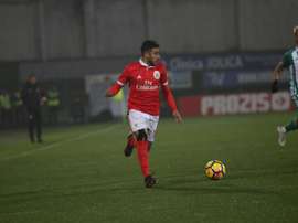 Salvio está em dúvida para a visita ao Portimonense. Twitter/SLBenfica