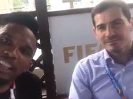 Eto'o y Casillas dejaron patente que existe muy buena relación entre ambos. SamuelEto'o