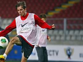 Samuel Villa, entrenando antes de un partido. ClubAtléticodeMadrid