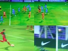 Scotti y su golazo a Jaguares. Captura/BeSoccer