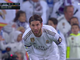Une grossière erreur de Ramos offre le 0-1 à la Real Sociedad. Captura/MovistarLaLiga
