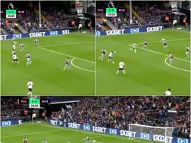Seri opens the scoring for Fulham. Montaje/Captura/SNWL