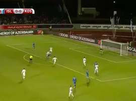 Sigurdsson a inscrit 1-0 face au Kosovo. Twitter/Casadelfútbol
