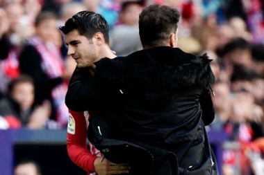 Morata ensalzó la figura de Simeone. AFP