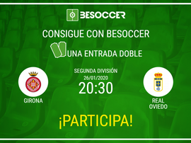 Consigue una entrada doble para el Girona-Oviedo. BeSoccer