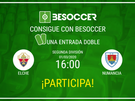 Consigue una entrada doble para el Elche-Numancia. BeSoccer