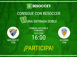 Consigue una entrada doble para el Málaga CF Fem-Alhama Fem. BeSoccer
