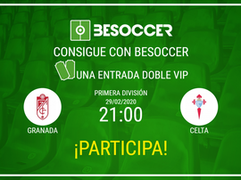 Consigue una entrada doble VIP para el Granada-Celta. BeSoccer