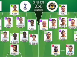 Official lineups for the FA Cup replay between Spurs and Newport. BeSoccer