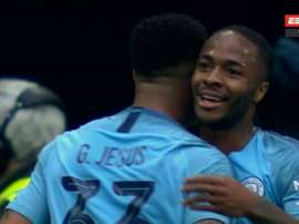 Sterling vole le but de Gabriel Jesus. Capture/ESPN2