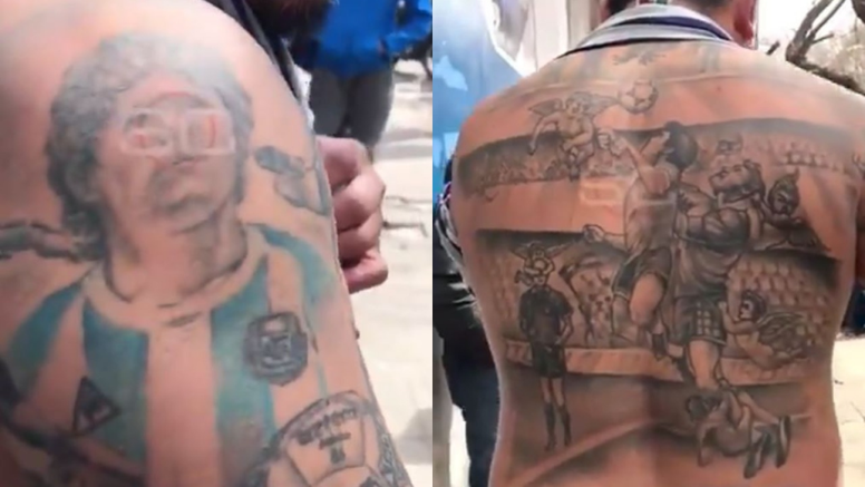 La Locura Del 10 Llego A La Plata Se Tatuo A Maradona Besoccer