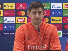 Courtois en conférence de presse. Captura/pscp/RealMadrid