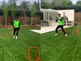 Courtois, treina em casa e se aproxima da volta após lesão. Capturas/Instagram/thibautcourtois