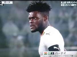 Thomas marque le premier but contre le Japon. Capture