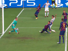 Festival du Bayern Munich qui claque 3 buts en neuf minutes. Capture/MovistarLigadeCampeones