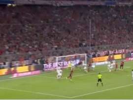Müller a ouvert le score de la tête. Capture/Movistar+