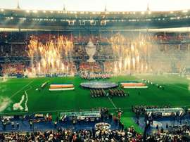 Tifo à l'ouverture de la finale de coupe de France. Capture/Twitter