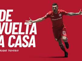 Los 'diablos' apuestan de nuevo por Triverio. Twitter/TolucaFC
